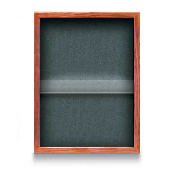 Indoor Enclosed Combo Board, 48"x36", Black Frame/Grey & Rubber